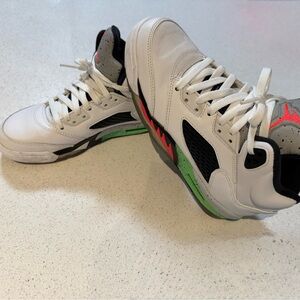 Jordan White and Green Sneakers